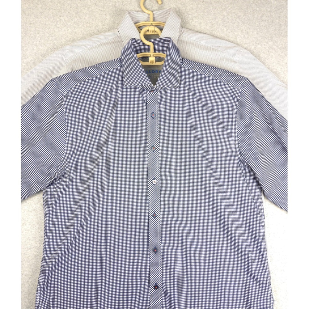 Lot of (2) TWILLORY Mens Performance Fabric Tailored Fit Dress Shirts 17 34/35‎